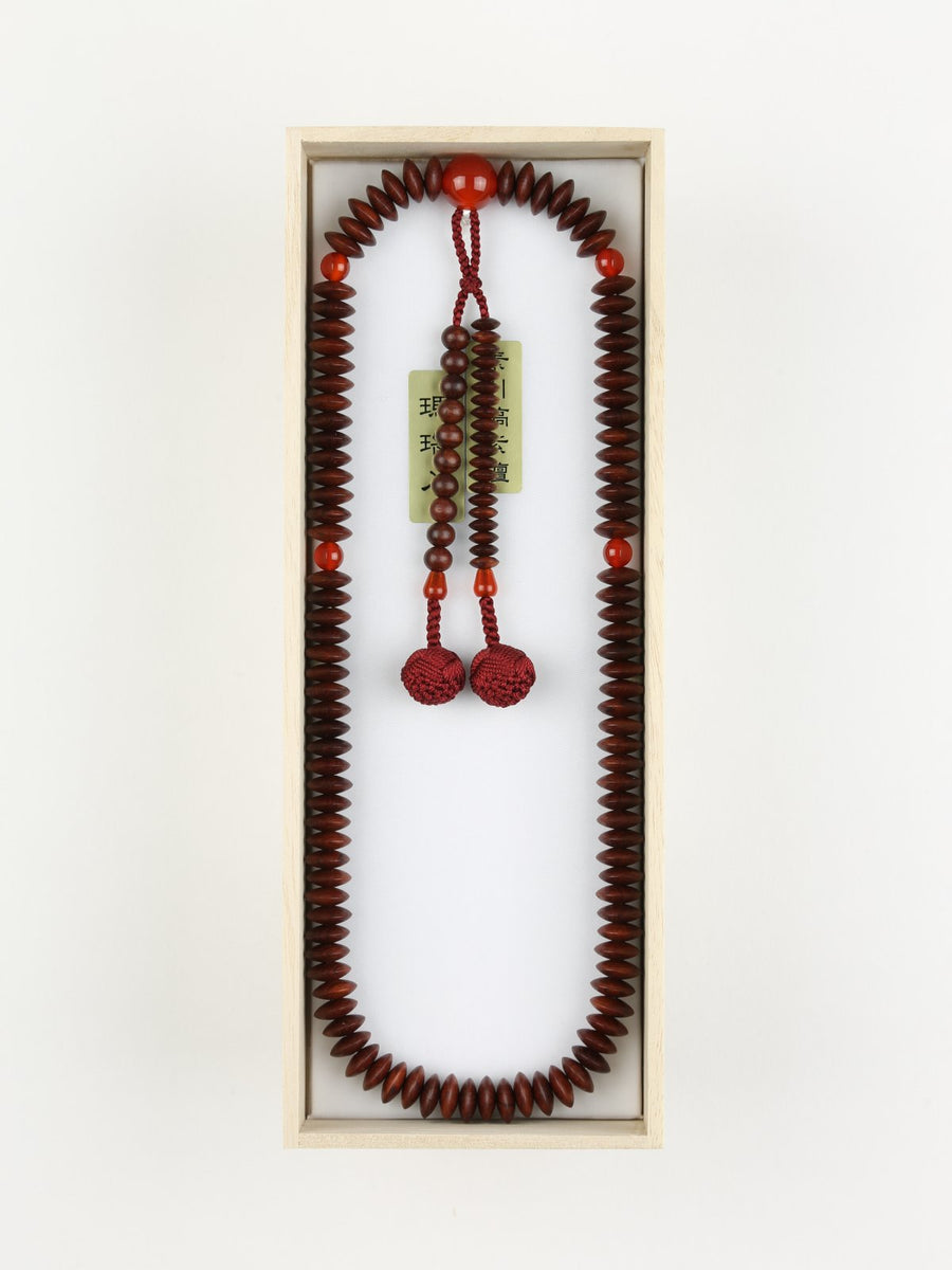 Tendai Ohira Bodhi Seed Wood & Red Agate Prayer beads – 京都あさひ屋－Kyoto Asahiya