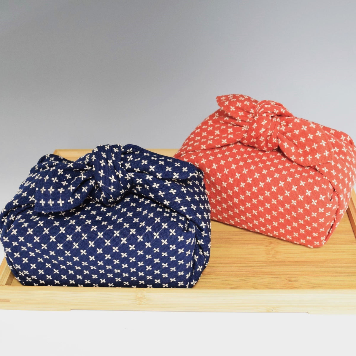 Cotton Furoshiki - Cross sashiko