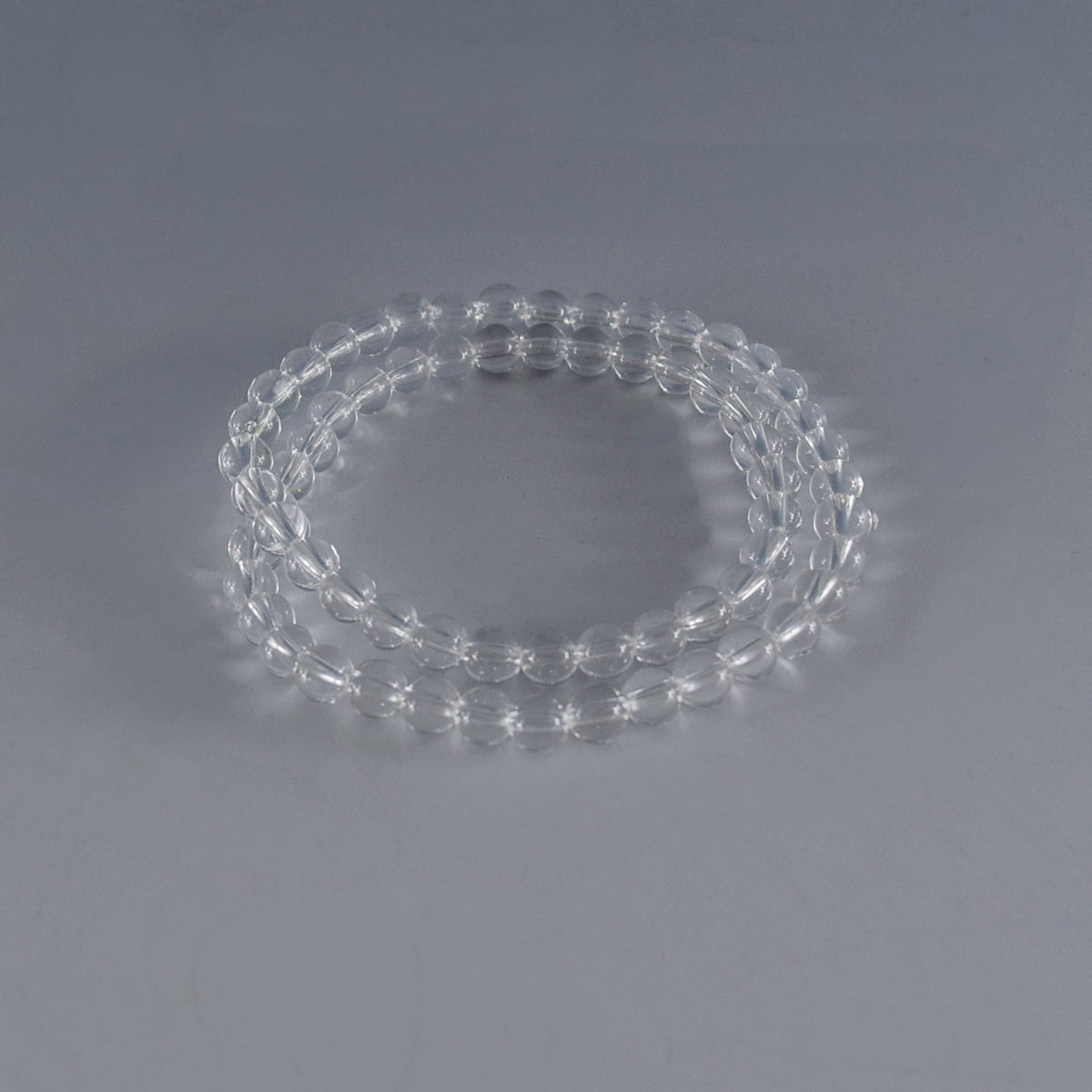 White Crystal Clear Quartz Japanese Juzu Beads Double Bracelet