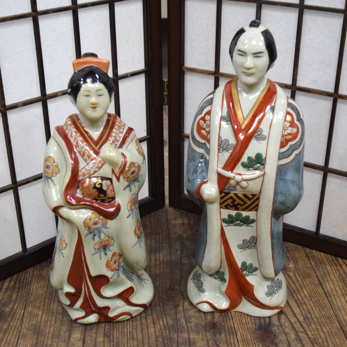 日本の伝統 古伊万里人形 有田焼 古伊万里焼 男女2体 セット – 京都
