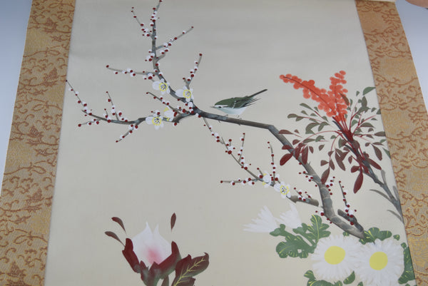 Japanese Hanging Scroll - Paeonia and Nightingale