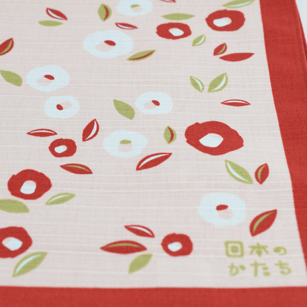 50cm Cotton Furoshiki - Red camellia