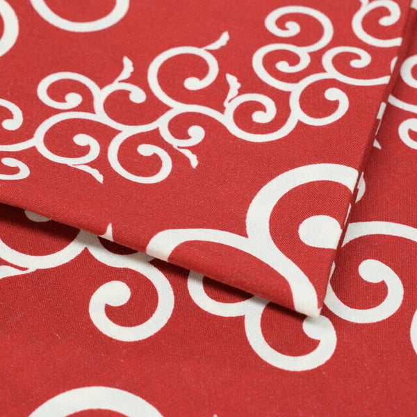 50cm Cotton Furoshiki - Karakusa Stripe Red / Gray