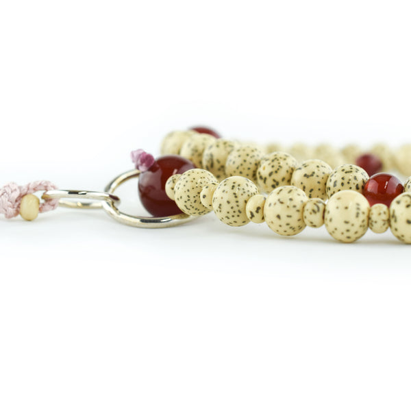 Jōdo Bodhi Wood & Red Agate Juzu Prayer beads