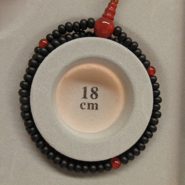 6mm Kokutan Ebony Red Agate Double Bracelet