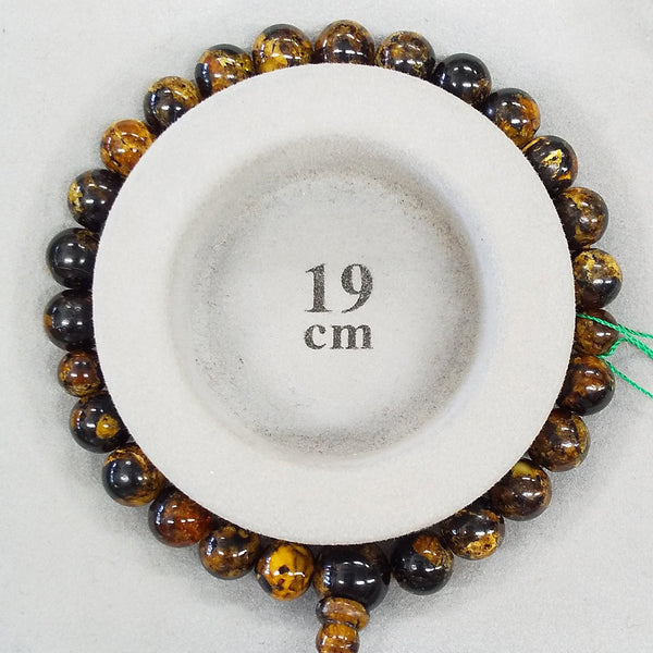 8.5mm Genuine China Fushun Amber Bracelet