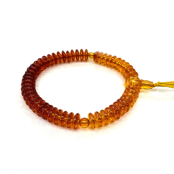 8mm Amber Gradation Flat Beads Bracelet