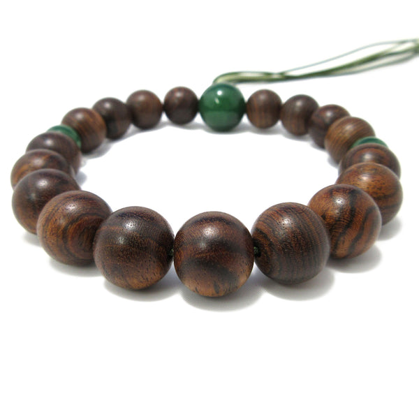 Kotan Tiger Rosewood & Indian Jade Juzu Prayer beads
