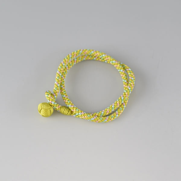 Kumihimo Silk Bracelet Yellow green