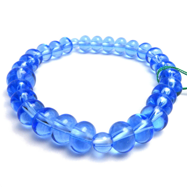 8.5mm Blue Quartz Crystal Oval beads Bracelet