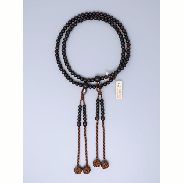 Shingon sect Striped Ebony Wood Japanese Juzu Prayer Beads