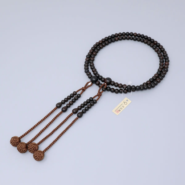 Shingon sect Striped Ebony Wood Japanese Juzu Prayer Beads