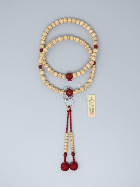 浄土8寸 星月菩提樹  本瑪瑙  正式念珠 