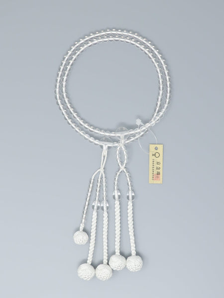 Crystal Quartz Nichiren Sect Juzu Prayer beads Japanese Rosary