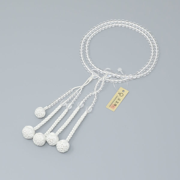 Crystal Quartz Nichiren Sect Juzu Prayer beads Japanese Rosary
