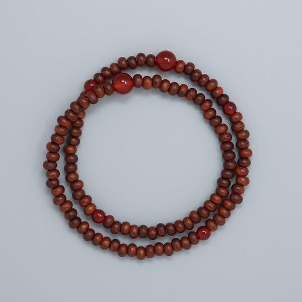 5mm 108 beads Striped Rosewood Red Agate Bracelet