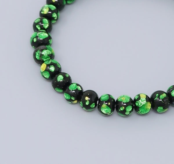 7mm Ryukyu Fluorite Glass Bracelet 3 Colors Blue Pink Green