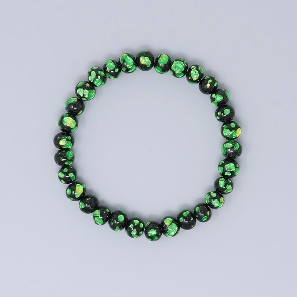 7mm Ryukyu Fluorite Glass Bracelet 3 Colors Blue Pink Green