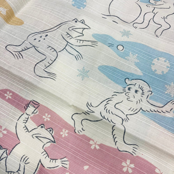 50cm / 75cm 風呂敷　ふろしき   くらしの布　鳥獣戯画　春夏秋冬　綿100％　
