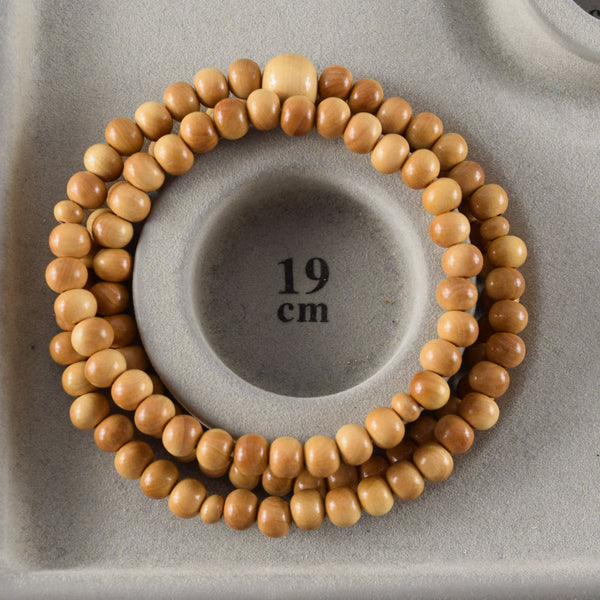 7mm 108 beads Tsuge Box Wood Bracelet