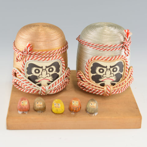 Japan Daruma Dolls SET Figurine Tradition Ornament Charms Home decor