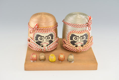 日本製だるま人形セット 置物 伝統装飾 チャーム ホームデコレーション