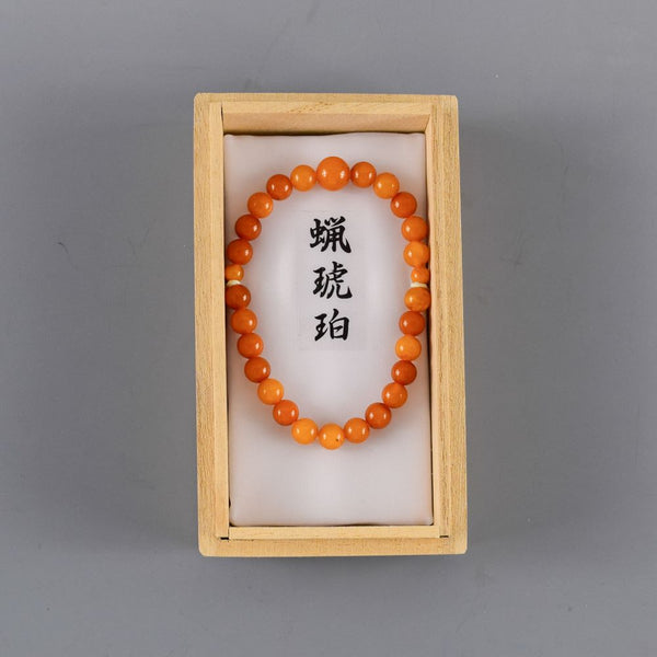 [One of a kind] 7mm Honey Amber Beads Bracelet
