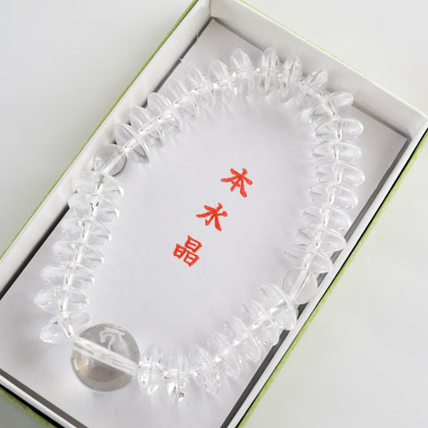 12mm Natural Crystal Lens Beads Bracelet