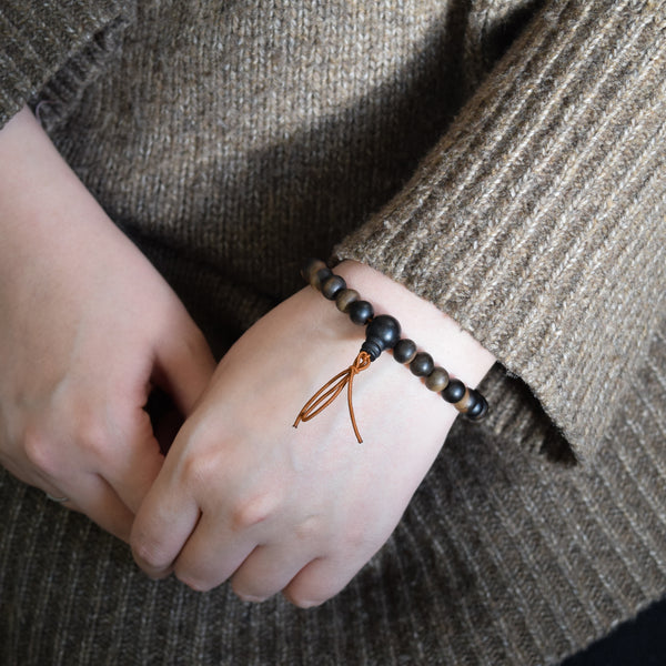 8mm / 13mm Black Kaki Persimmon Wood Bracelet