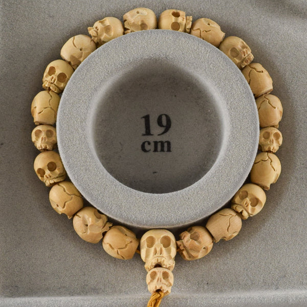 10mm Tsuge Box wood Skull Bracelet 2 Colors
