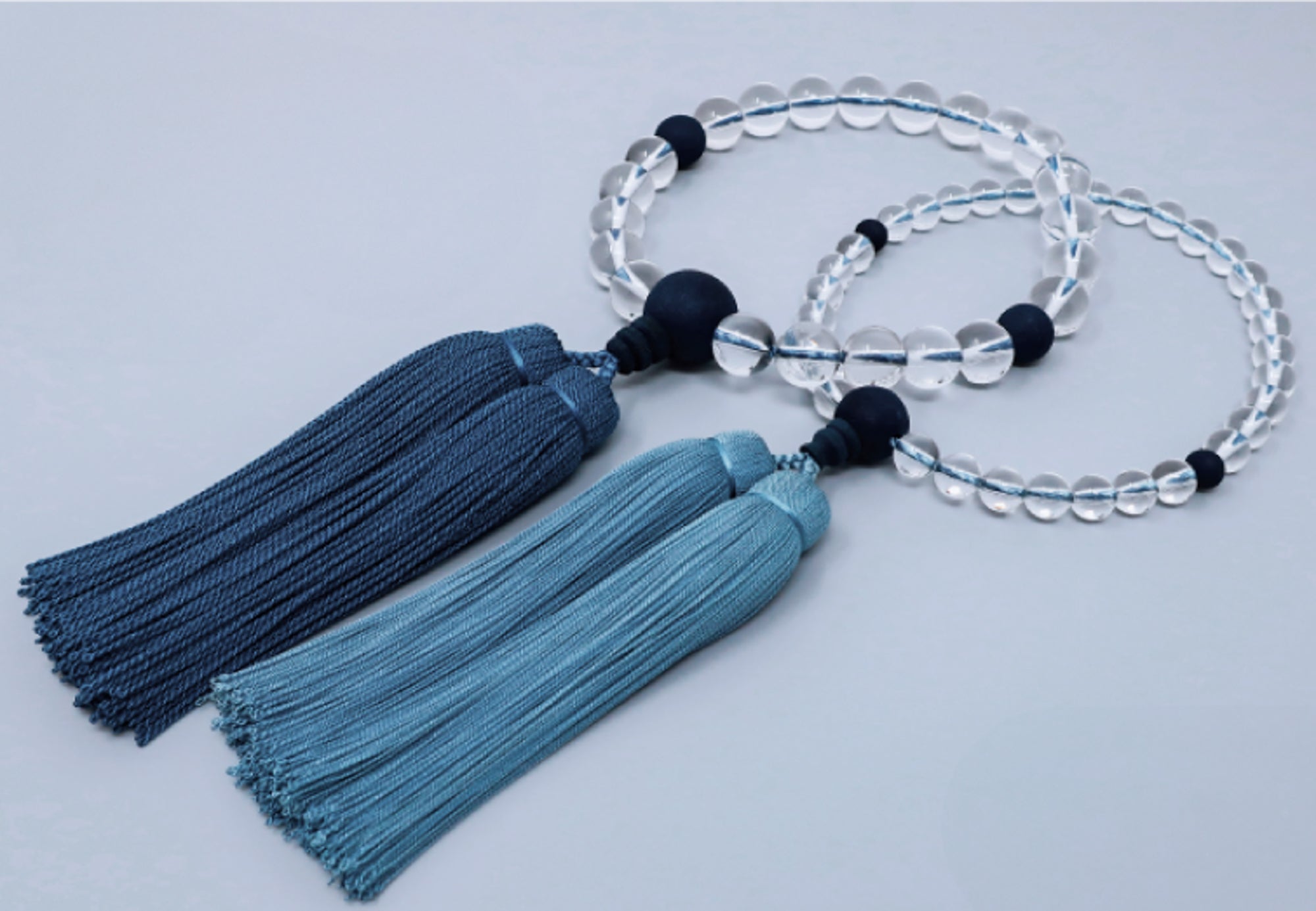 8mm/12mm Japanese Crystal Quartz & Aizen Indigo Wild Cherry Tree