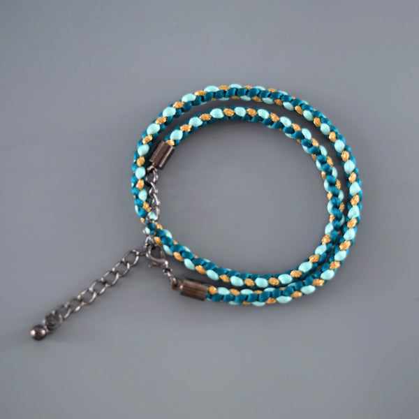 Kiminonawa "Your Name" Japanese Kumihimo Silk Braided Double bracelet