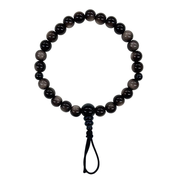 7mm Silver Sheen Obsidian Bracelet