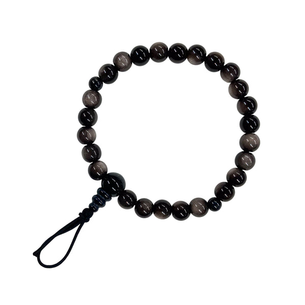 7mm Silver Sheen Obsidian Bracelet