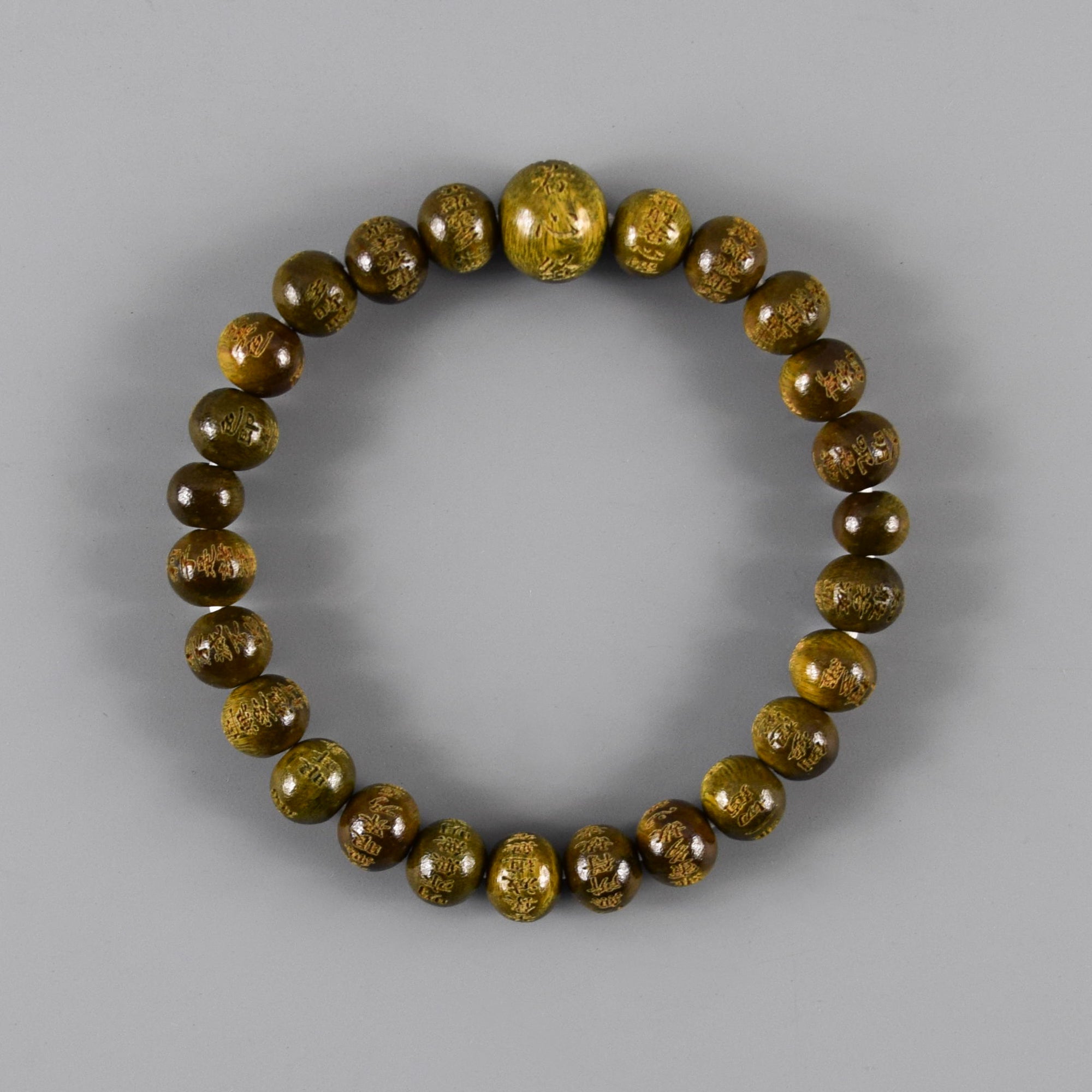 8mm / 10mm Lignum vitae wood Heart Sutra Beads Bracelet – 京都