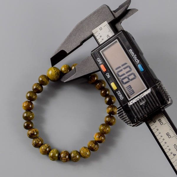 8mm / 10mm Lignum vitae wood Heart Sutra Beads Bracelet