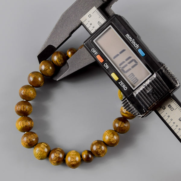8mm / 10mm Lignum vitae wood Heart Sutra Beads Bracelet
