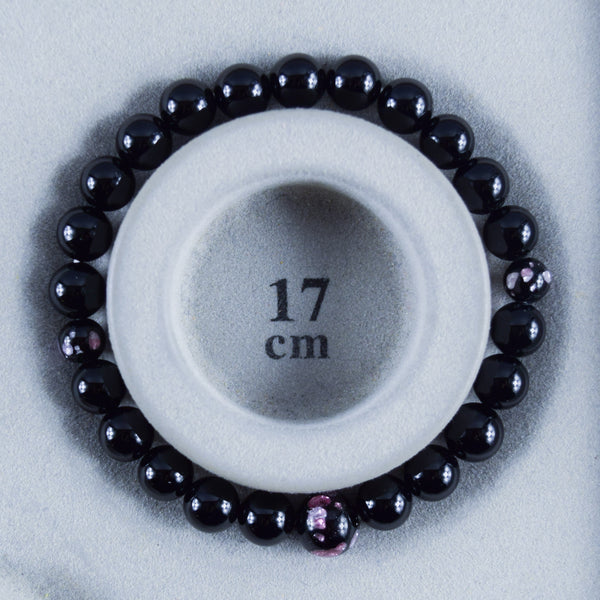 8mm Black Onyx & Ryukyu Fluorite Bracelet 2 Colors