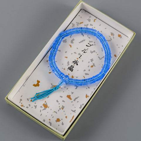 6mm 108 beads Blue Quartz Crystal Bracelet