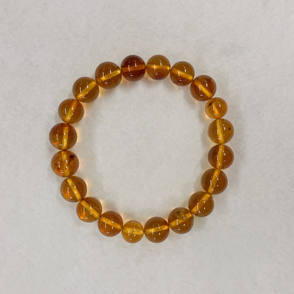 [One of a kind] 10mm Blue Amber Bracelet