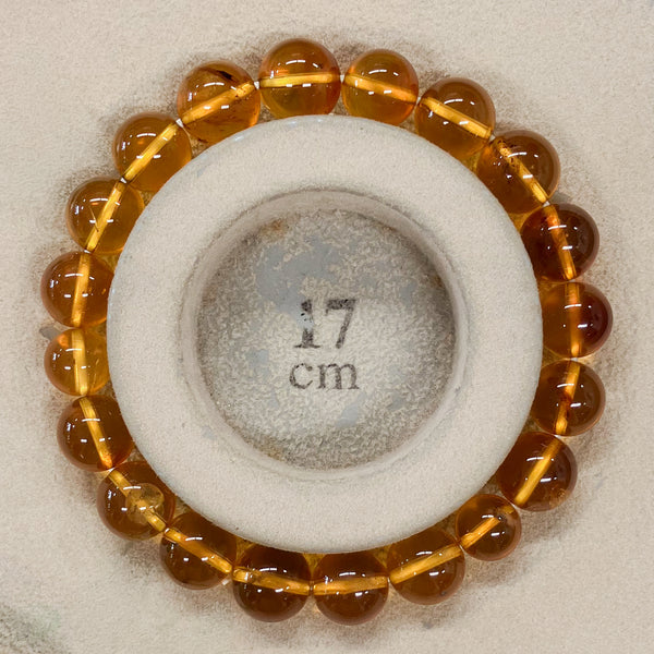 [One of a kind] 10mm Blue Amber Bracelet