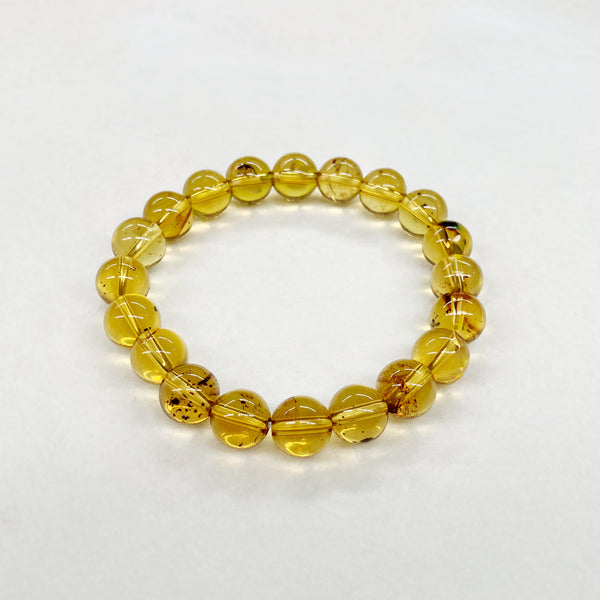 [One of a kind] 10mm Blue Amber Bracelet Juzu Handmade