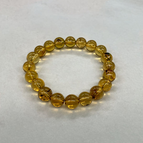 [One of a kind] 10mm Blue Amber Bracelet Juzu Handmade