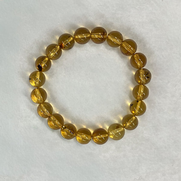 [One of a kind] 10mm Blue Amber Bracelet Juzu Handmade