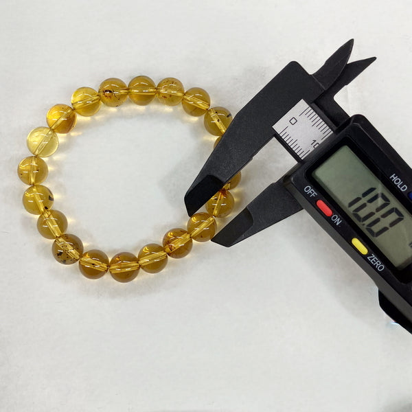[One of a kind] 10mm Blue Amber Bracelet Juzu Handmade