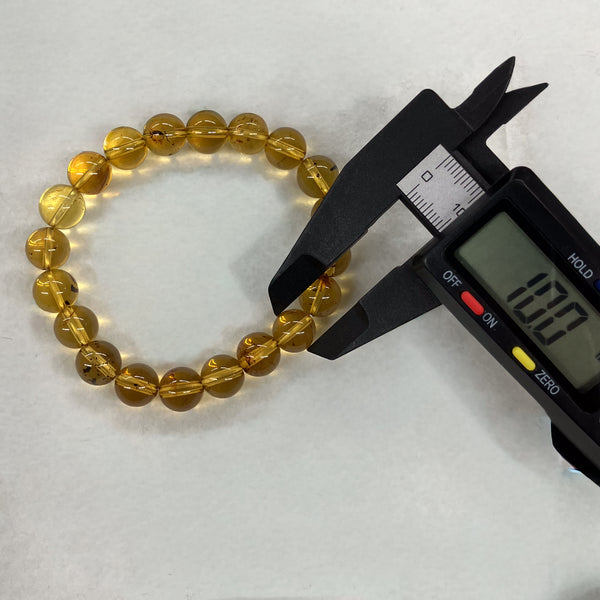 [One of a kind] 10mm Blue Amber Bracelet Juzu Handmade