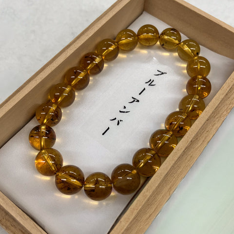 [One of a kind] 10mm Blue Amber Bracelet Juzu