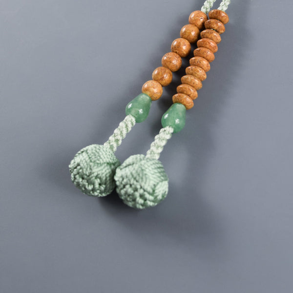 Jōdo 24cm Indian Bodhi Seed Wood & Aventurine Juzu Prayer beads