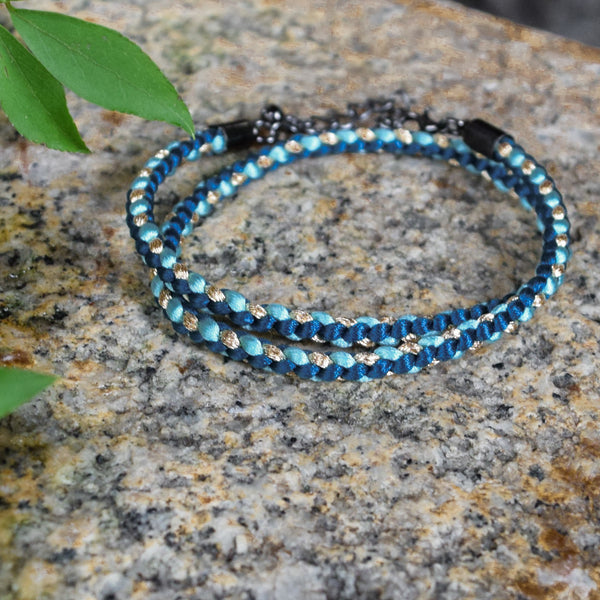 Kiminonawa "Your Name" Japanese Kumihimo Silk Braided Double bracelet