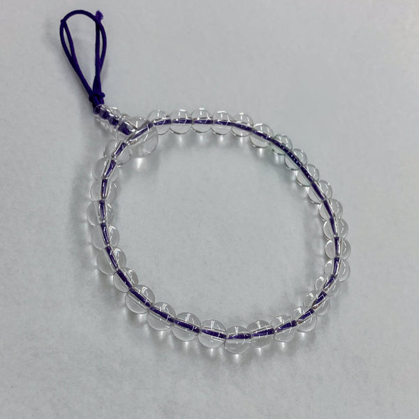 6mm 本水晶腕輪 ブレスレット クリアクォーツ ゴム紐 7色